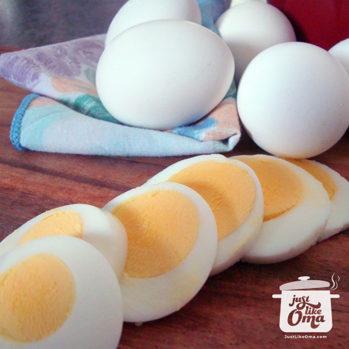 sliced hard-boiled eggs!