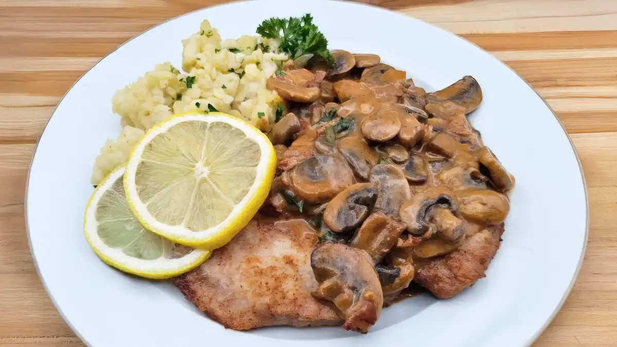 Jägerschnitzel with mushroom sauce and spätzle