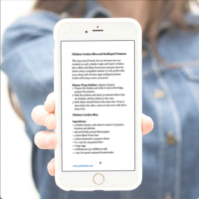 Oma's German Dinners ecookbook on Ipad Oma's German Dinners ecookbook on Ipad