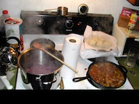 Dinner on the stove.