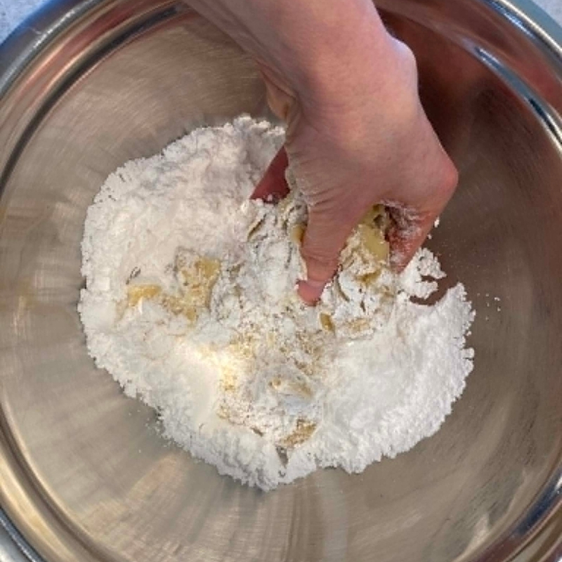 Knead the marzipan and sugar together German Marzipan Potatoes Step 3