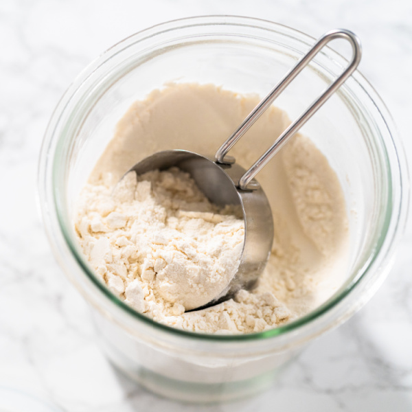 measuring cup of flour