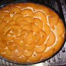 Rice Pudding with Peaches (Milchreis Auflauf)