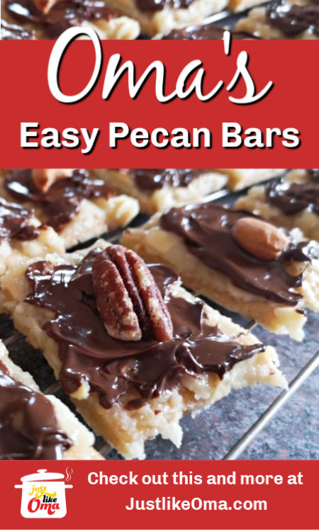 Pecan or Almond Bars! My sister found this easy method to try to recreate one of her favorite treats, Nussecken.