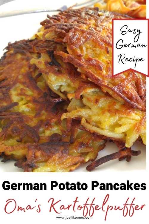 Traditional Kartoffelpuffer made with this easy potato pancake recipe will bring back memories of Oma’s kitchen, for sure! Crispy and delicious, just they way they should be.
