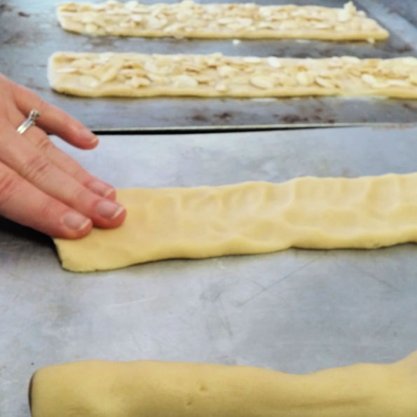 Press dough with fingers Press dough with fingers
