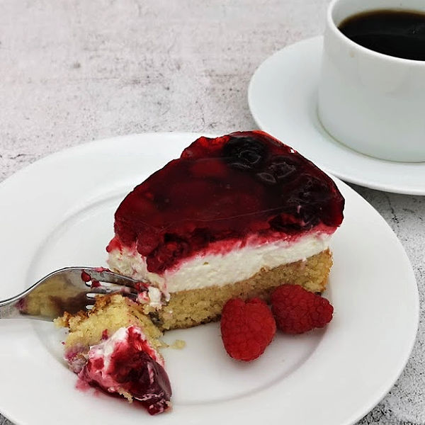 Oma's Raspberry Torte recipe is SO very easy ... and pretty ... and super delicious. Use a variety of berries to change it ... or just raspberries. Perfect for your summer BBQ!