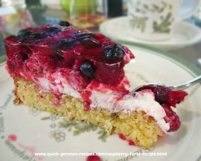 Heidi's raspberry and blueberry torte!