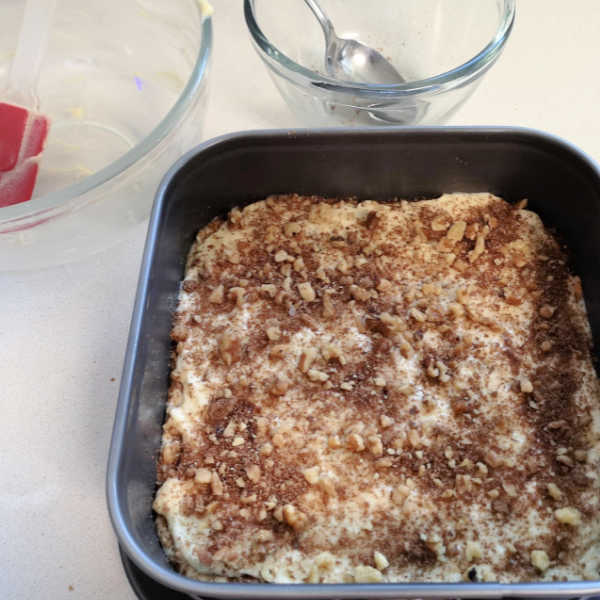 German Coffee Cake ready for the oven