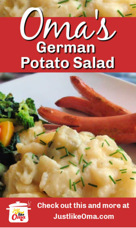 Traditionally eaten warm, Oma's southern  German Potato Salad!