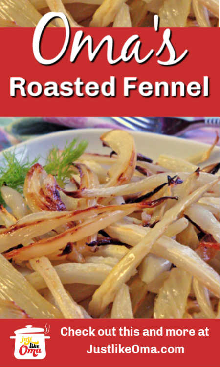 Roasted fennel - mild and surprisingly anise-flavored. A wonderful side dish.