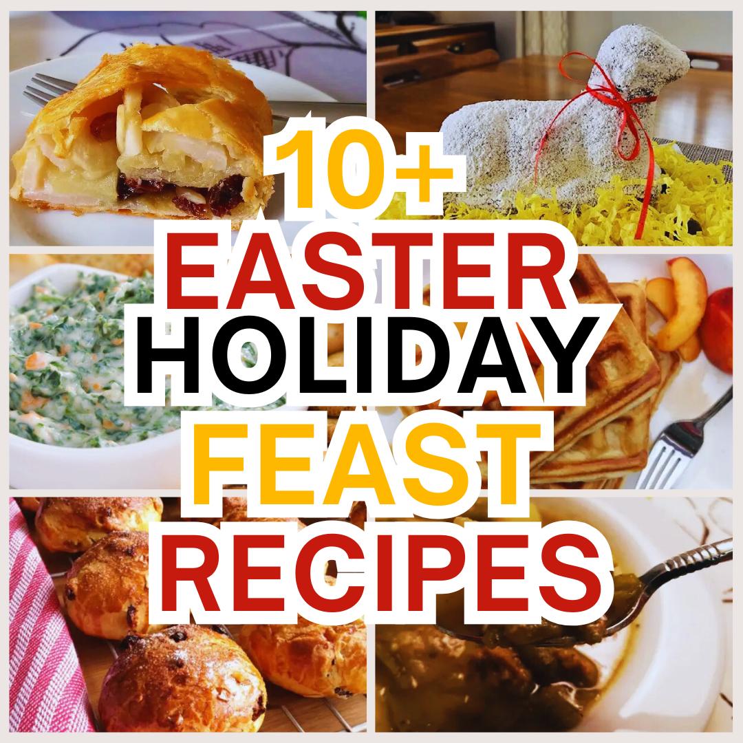 Easter roundup collage of holiday recipes