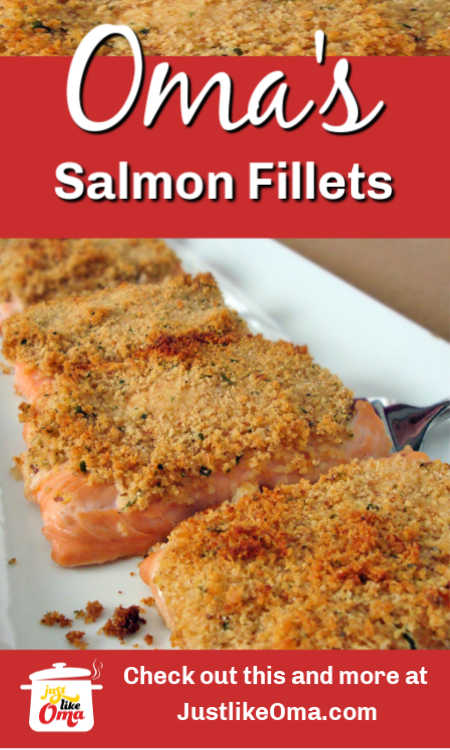 Baked Salmon Fillets with a crispy topping that's so delicious.