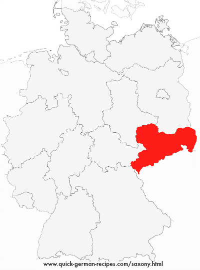 Map of Germany showing Saxony