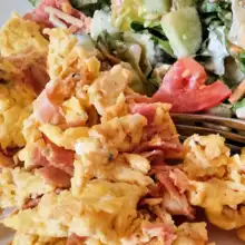 Scrambled Eggs/ham (Rühreier mit Schinken)