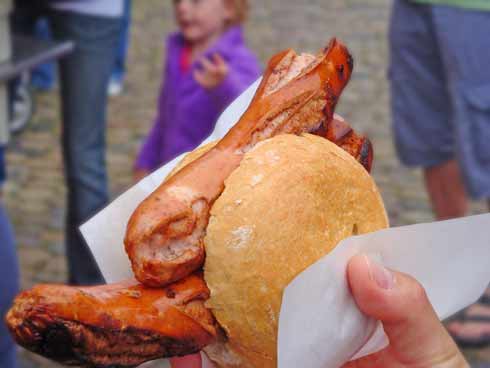Street sausage in Freiburg Street sausage in Freiburg