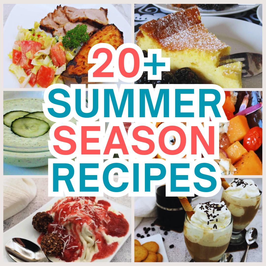 Summer season recipes collage