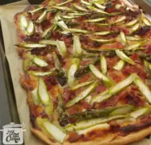 Tarte Flambee with Asparagus (Flammkuchen)