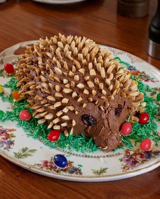 Our Igel gathering his Easter Eggs