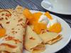 Palachinkes with mandarines and yogurt