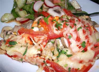 Tomato and Mushroom Gratin, Vegetarian - a traditional Auflauf Tomato and Mushroom Gratin, Vegetarian - a traditional Auflauf