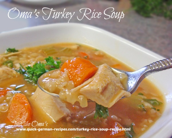 Turkey Rice Soup Recipe made Just like Oma