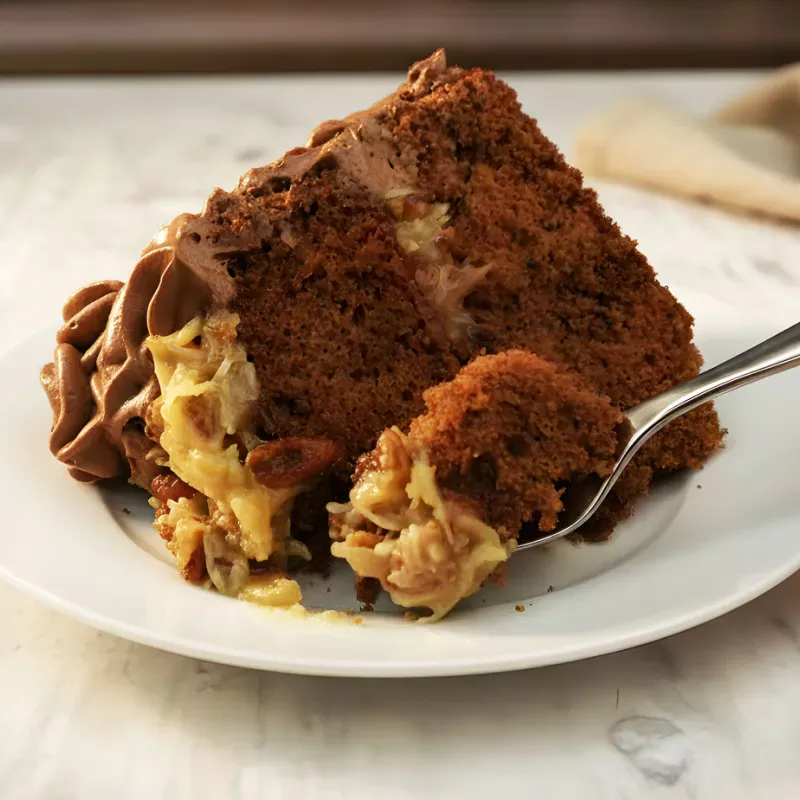 "German" Chocolate Cake with pecans and coconut ... the American version