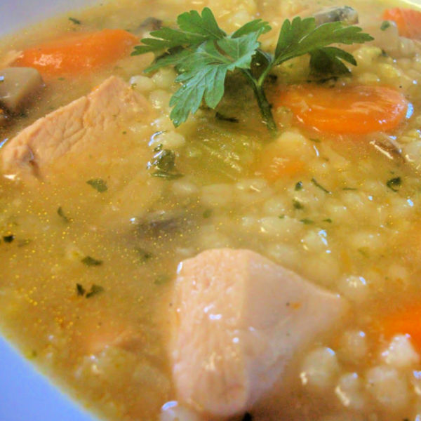 Chicken Barley Soup - comfort food, Oma-style! Such a hearty meal!