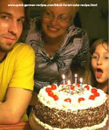 German traditional cakes: Black Forest Cake for Birthday