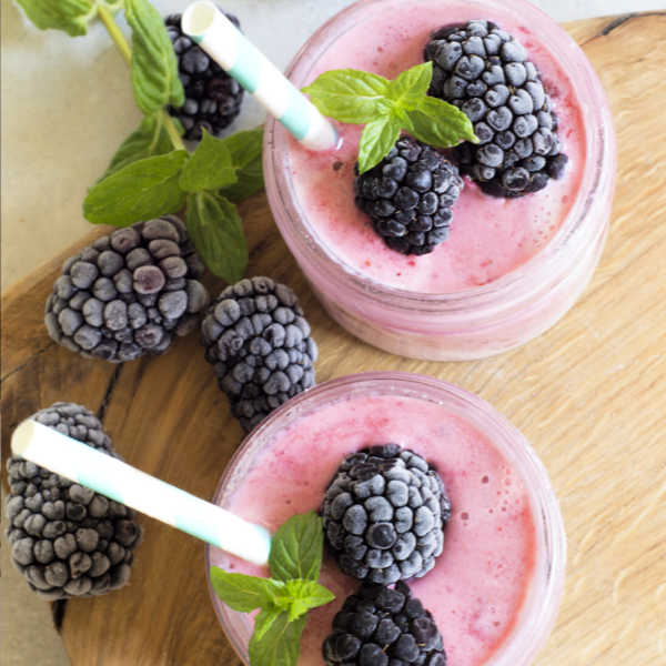 Make this Buttermilk with Blackberries Smoothie when you're wanting something creamy and delicious. German-style made just like Oma!
