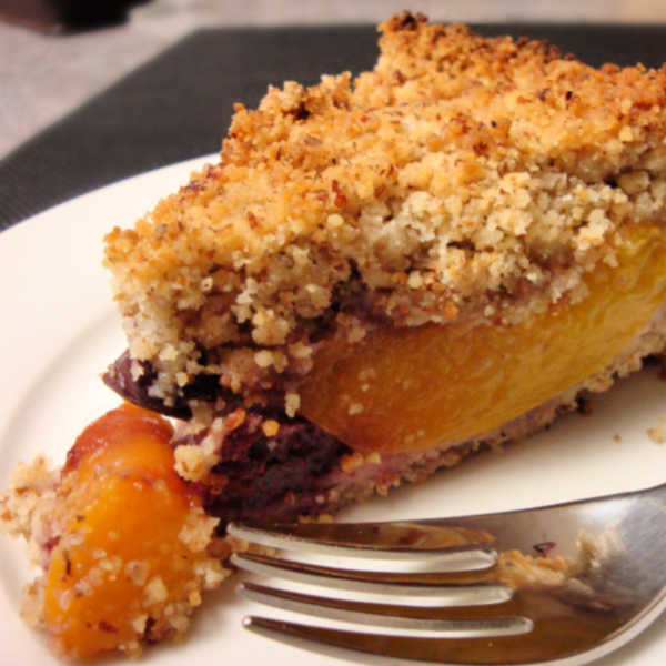 Peach Cherry Tart with Streusel