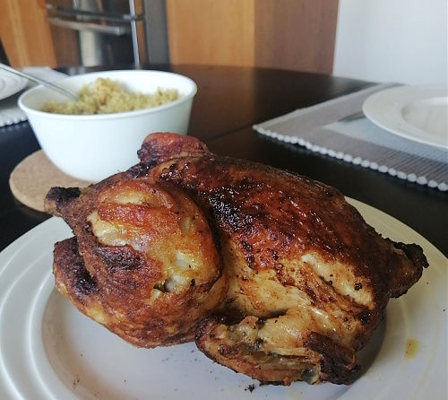 This Air Fryer Roast Chicken is made deliciously in the air fryer! It's so quick, easy, and flavorful!