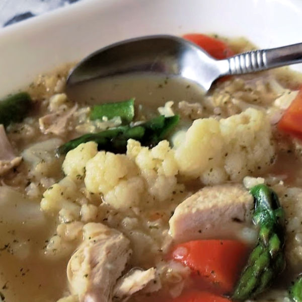 Homemade chicken rice soup made just like Oma!