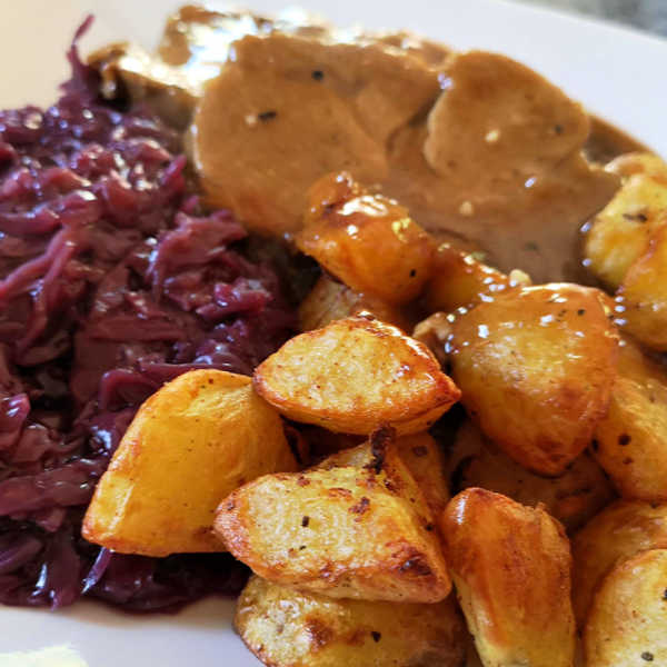 Pan-fried crispy potatoes, just like Oma used to make. Try these, they're a hit!