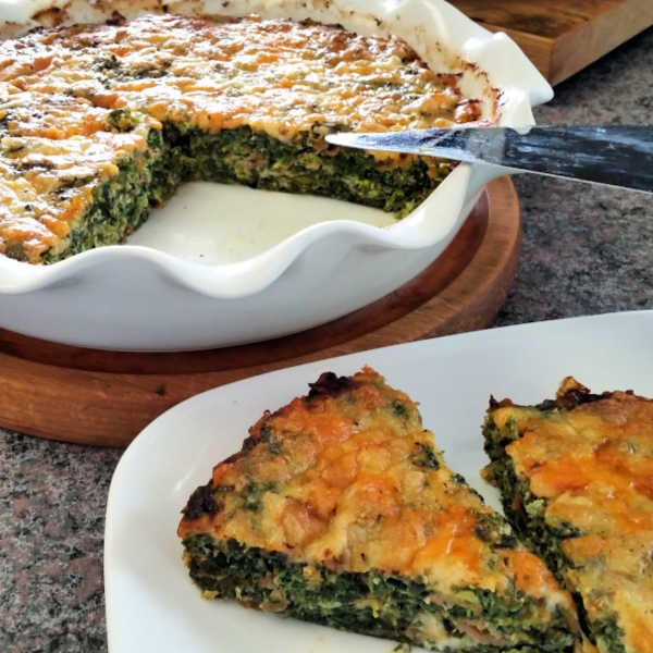 Crustless Spinach Quiche made Just like Oma 