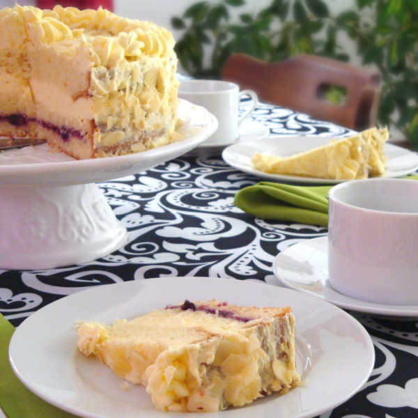 Wonderful German Pineapple Buttercream torte with easy frosting made just like Oma!