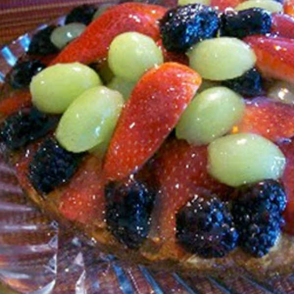 Oma's German Fruit Torte -- luscious fruit tops this German cake.