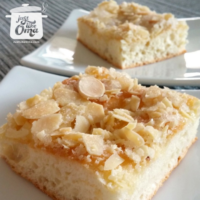 Oma's German butter cake, aka Butterkuchen, made with an easy yeast dough