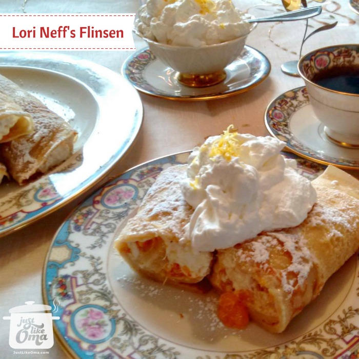 Enjoy a nice afternoon tea set with filled German pancakes and topped with whipped cream.