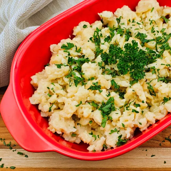 Oma's German Spätzle recipe, homemade and delicious.