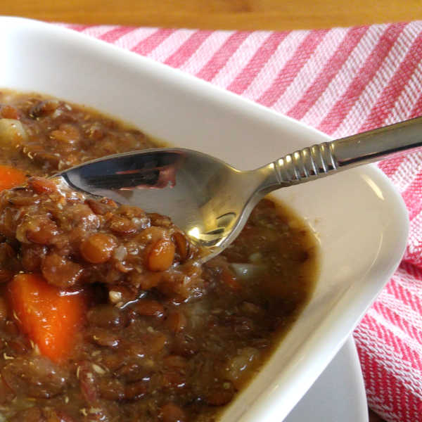 Make this easy linsensuppe, LENTIL SOUP, that tastes just like Oma's.