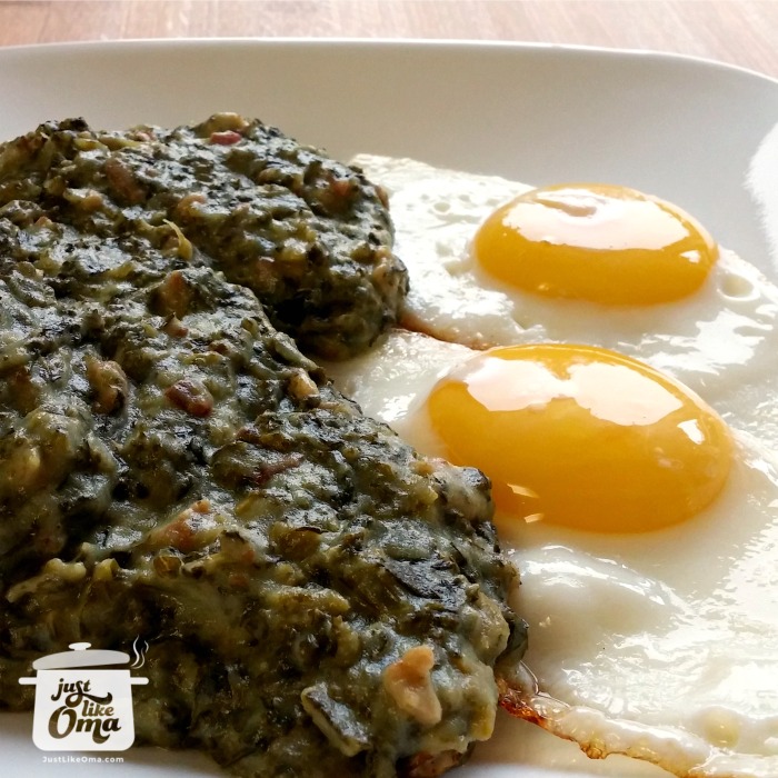 Cooking kale then mixing it with mashed potatoes