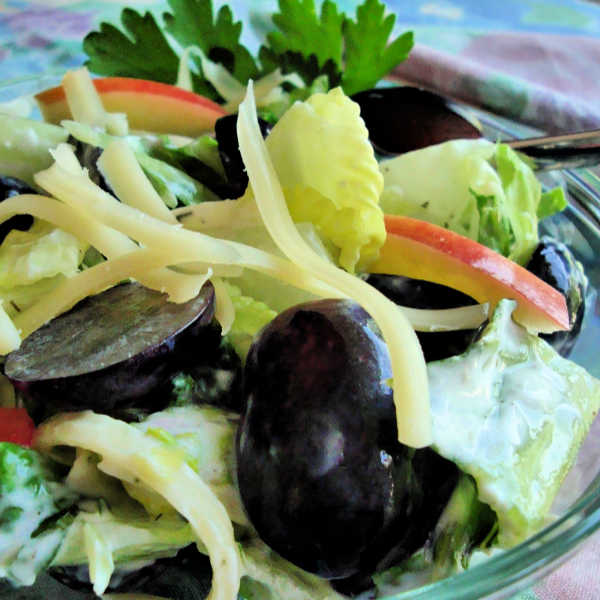 Lettuce salad with grapes!
