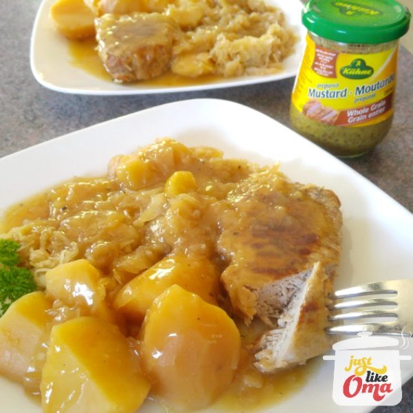 Pork Chops, Sauerkraut and Potatoes
