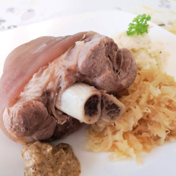Make this northern German dish, Eisbein, aka pork hocks, with sauerkraut.