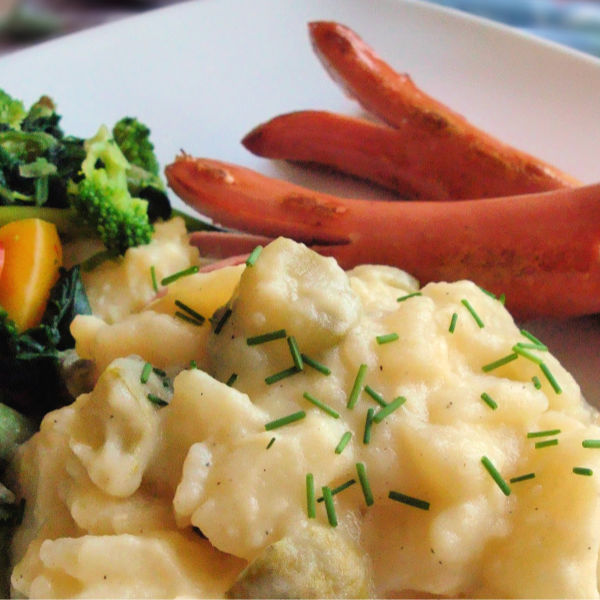 Traditionally eaten warm, Oma's German Potato Salad also tastes great cold!