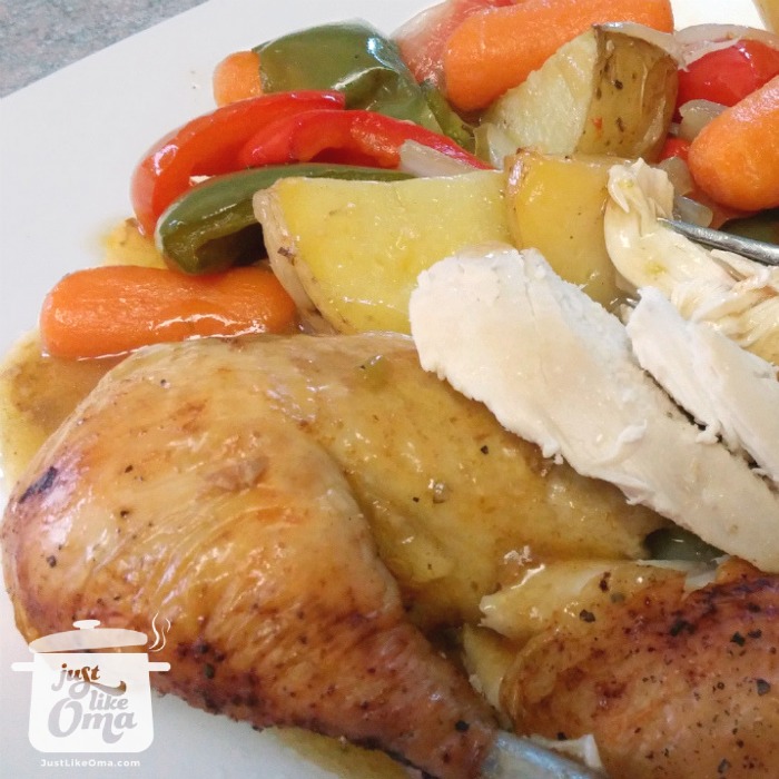Oma's Roasted Chicken is such a quick meal to throw together