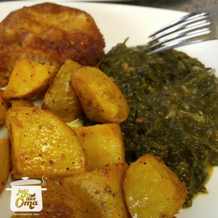 Heidi's delicious marinated roast potatoes!