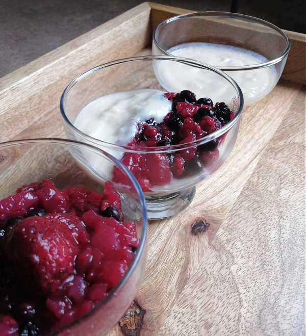 Rote Grütze, a traditional German fruit pudding