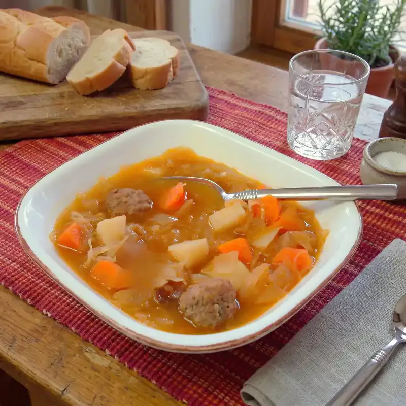 Sauerkraut Soup! What can be more German than that?